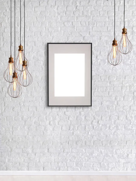 Dekoratív Fehér Fal Belsőépítészeti Otthon Iroda Szálloda Hálószoba Modern Lámpa — Stock Fotó