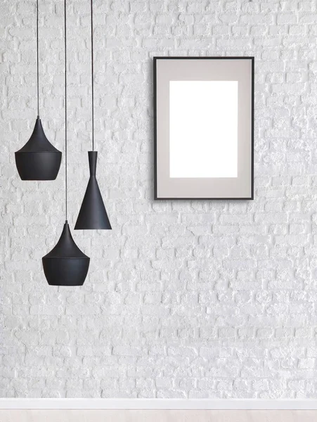 Modern Lamp Interior Design Hanging Stone Wall — Stock Photo, Image