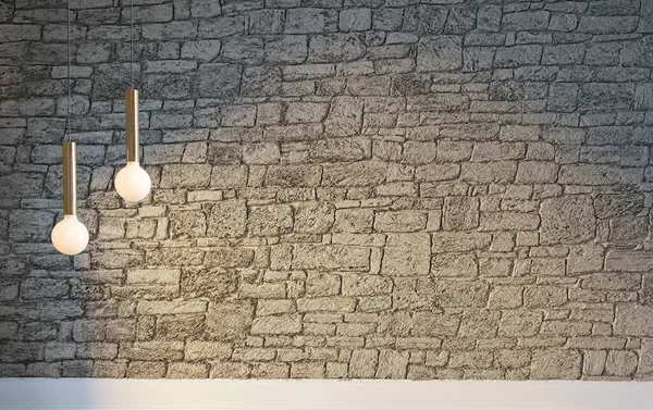 Parlak iç mekan ve lamba. 3B illüstrasyon