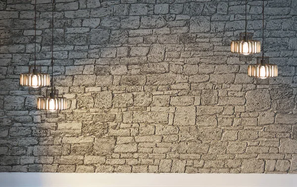 Boş ev iç tasarımı ve lamba. 3B illüstrasyon