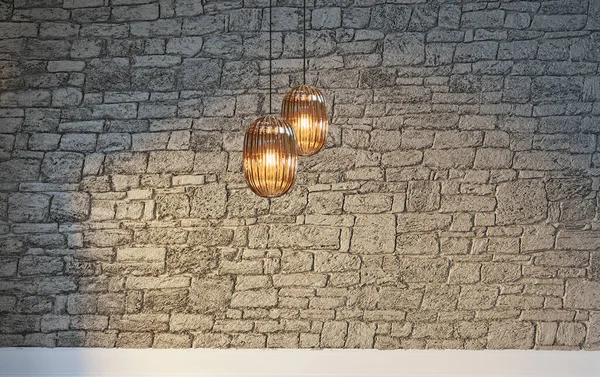 Boş ev iç tasarımı ve lamba. 3B illüstrasyon