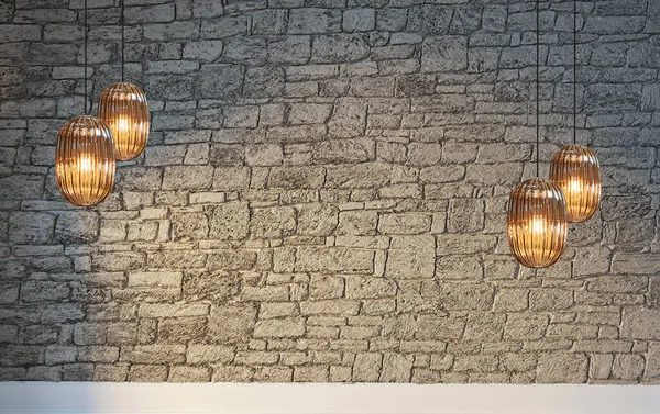 Boş ev iç tasarımı ve lamba. 3B illüstrasyon