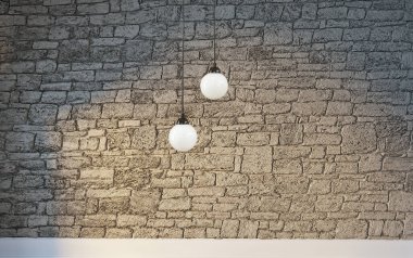 Modern parlak iç mekan. 3B illüstrasyon