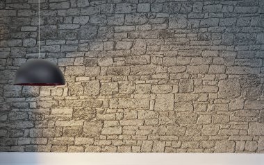 Modern parlak iç mekan. 3B illüstrasyon