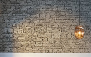 Modern parlak iç mekan. 3B illüstrasyon