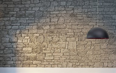 Modern parlak iç mekan. 3B illüstrasyon