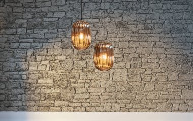 Modern parlak iç mekan. 3B illüstrasyon