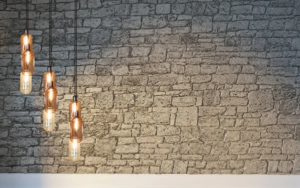 Modern parlak iç mekan. 3B illüstrasyon