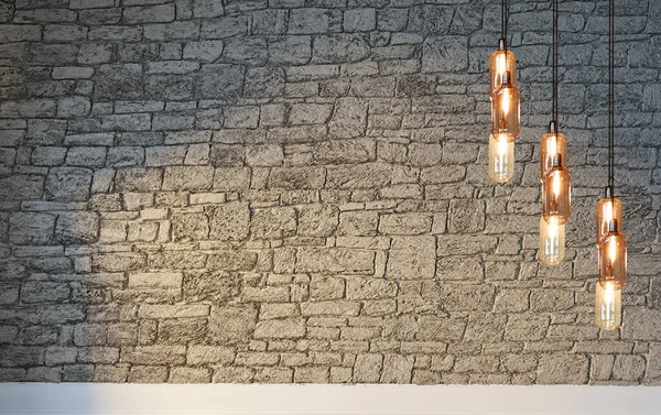 Modern parlak iç mekan. 3B illüstrasyon