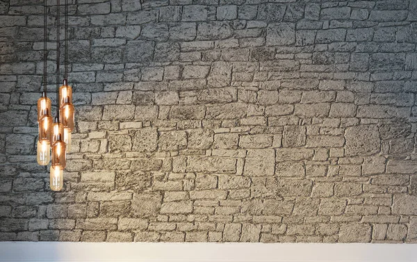 Modern parlak iç mekan. 3B illüstrasyon