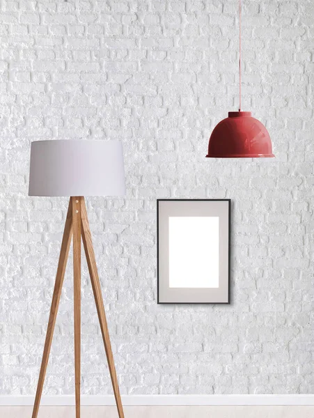 Helles Steingraues Wanddesign Und Moderne Lampe — Stockfoto