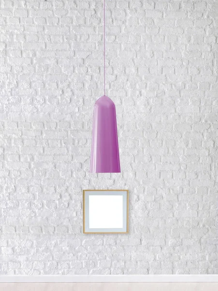 Diseño Interior Pared Piedra Brillante Lámpara Moderna — Foto de Stock