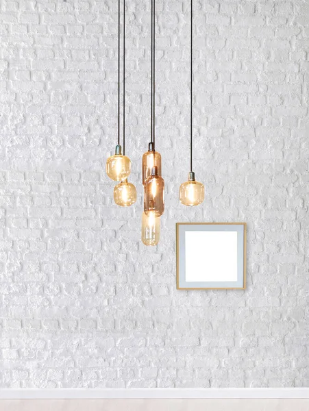 Moderne Lamp Interieur Ontwerp Opknoping Stenen Muur — Stockfoto