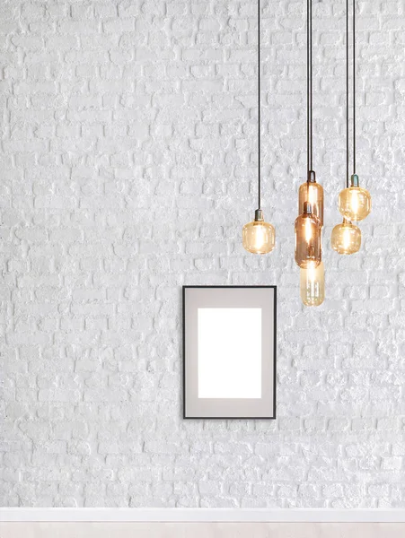 Modern Lamp Interior Design Hanging Stone Wall — Stock Photo, Image