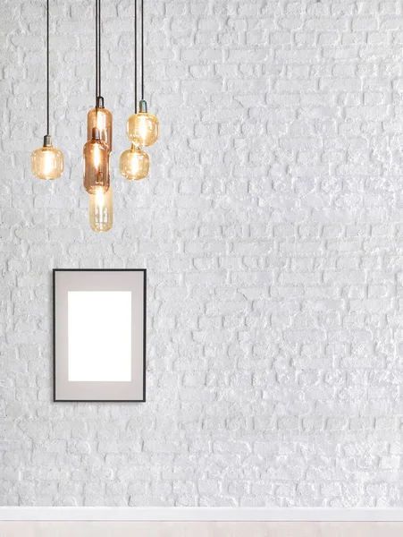 Moderne Lamp Interieur Ontwerp Opknoping Stenen Muur — Stockfoto