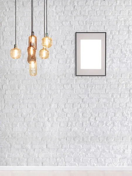 Moderne Lamp Interieur Ontwerp Opknoping Stenen Muur — Stockfoto