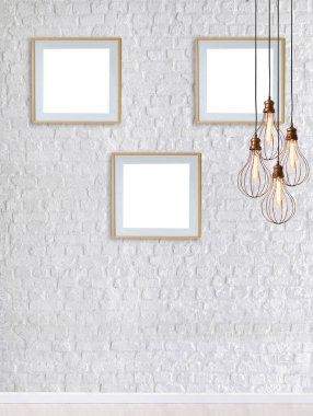 Taş duvar, ev, ofis, otel ve yatak odası için iç tasarım, modern lamba.