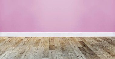 Parlak boş iç tasarım, taş duvar. 3B illüstrasyon