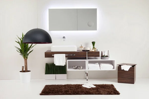 Clean Bathroom Style Interior Decorative Design Modern Lamp — Stock Photo, Image