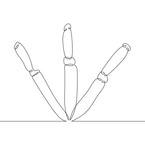 一条连续的线 大的金属刀 用于夹在中间 一个连续的绘图线标识孤立的极小插图 — 图库照片