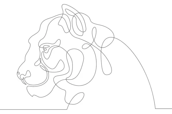 One Continuous Line Tiger Face Logo Wild Animal Tiger Head — Stock Photo, Image