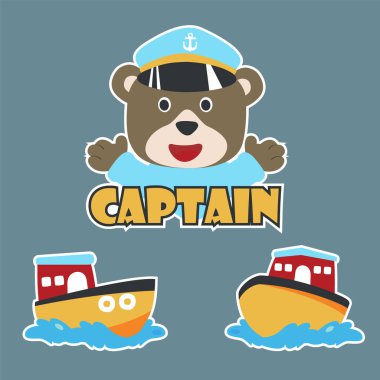 Çizgi film stili şirin denizci vektör çizimi. Kumaş, tekstil, bebek odası duvar kâğıdı, poster, kart, broşür için yaratıcı çocuksu bir geçmiş. ve diğer dekorasyon.