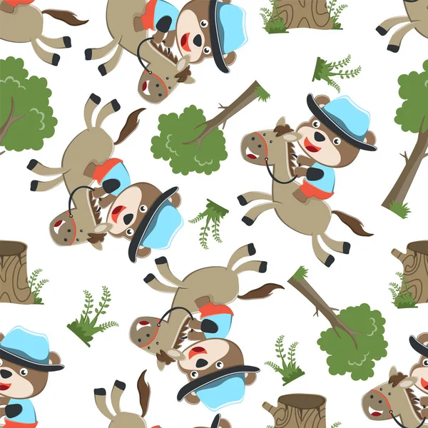 Kahverengi ata binen kovboyun kusursuz deseni. Çocuklar için T-Shirt Tasarımı. Çocuklar için tasarım ögeleri.