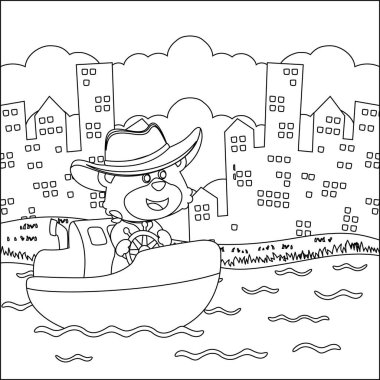 Çizgi film stili komik ayı çizgi film vektörü çizgi roman tasarımcısı, çizgi roman çizen çocuk grafiği Yetişkinler ve Çocuklar için çizim vektörü çizimi