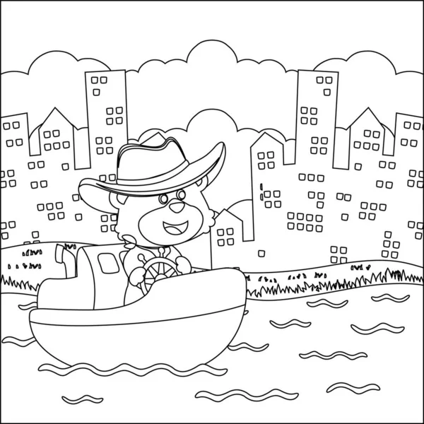 Çizgi film stili komik ayı çizgi film vektörü çizgi roman tasarımcısı, çizgi roman çizen çocuk grafiği Yetişkinler ve Çocuklar için çizim vektörü çizimi