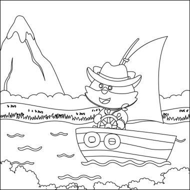 Çizgi film tarzında komik tilki çizgi film vektörü çizgi roman tasarımcısı, çizgi roman çizen çocuk grafiği Yetişkinler ve Çocuklar için çizim çizimi kitabı ya da sayfa