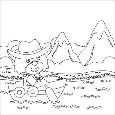 Çizgi film tarzında komik tilki çizgi film vektörü çizgi roman tasarımcısı, çizgi roman çizen çocuk grafiği Yetişkinler ve Çocuklar için çizim çizimi kitabı ya da sayfa