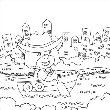 Çizgi film tarzında komik tilki çizgi film vektörü çizgi roman tasarımcısı, çizgi roman çizen çocuk grafiği Yetişkinler ve Çocuklar için çizim çizimi kitabı ya da sayfa