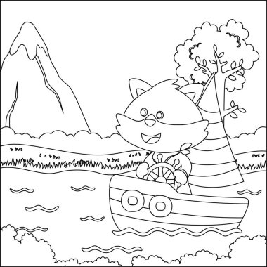 Çizgi film tarzında komik tilki çizgi film vektörü çizgi roman tasarımcısı, çizgi roman çizen çocuk grafiği Yetişkinler ve Çocuklar için çizim çizimi kitabı ya da sayfa