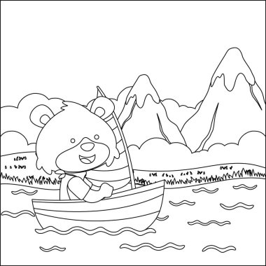 Çizgi film tarzında komik tilki çizgi film vektörü çizgi roman tasarımcısı, çizgi roman çizen çocuk grafiği Yetişkinler ve Çocuklar için çizim çizimi kitabı ya da sayfa