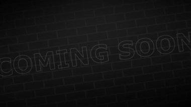 Yakında neon ışığı yanacak. Mavi parıltı. Tuğla duvar arka planında neon metin