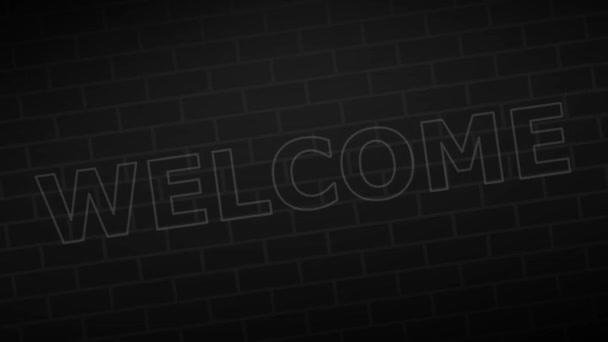 Welcome Neon Sign Brick Wall Background Video Footage — Stock Video