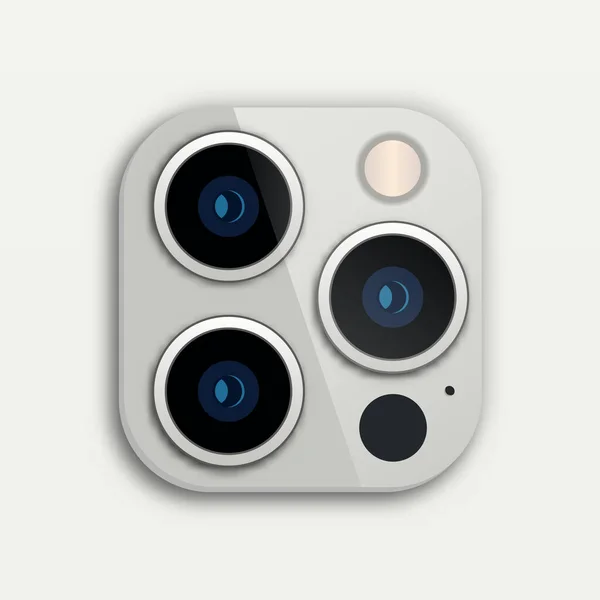 Triple Lens Camera Iphone Приклад Вектора — стоковий вектор