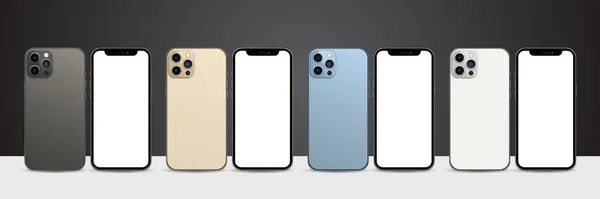 인도네시아 2021 Iphone Pro Pro Max Graphite Gold Sierra Blue — 스톡 벡터