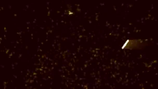 Abstrait Poussière Particules Brûlant Des Étincelles Chaudes Coulant Hasard Sur — Video
