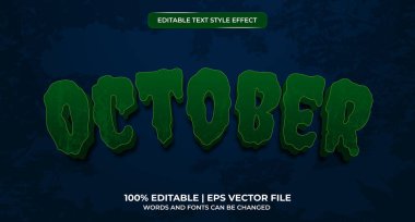 Cadılar Bayramı davet şablonu için Ekim ayı düzenlenebilir metin efekti tasarımı