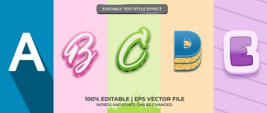 Düzenlenebilir metin efekti tasarım vektörü demeti. Düzenlenebilir metin efekti dizaynı. Modern metin efekti vektör tasarımı