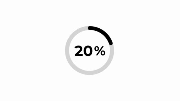 Diagramas Percentuais Círculo Isolados Sobre Fundo Branco Anel Gradiente Com — Vídeo de Stock