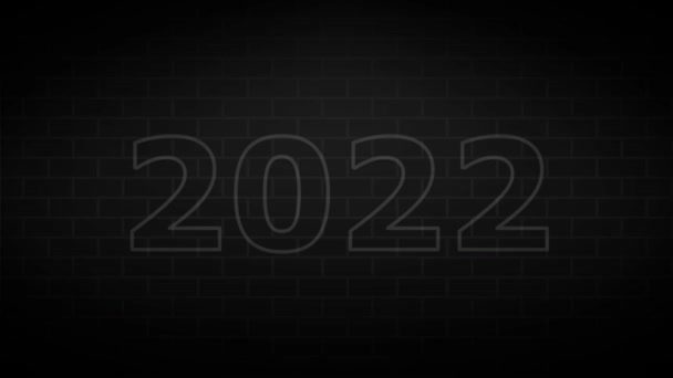 Das Konzept Eines Neuen Jahres Frohes Neues Jahr 2022 Leuchtschrift — Stockvideo