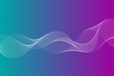 Tasarım için soyut dalga elemanı. Dijital frekans dengeleyici. Tarzlanmış çizgi sanat arka planı. Vektör illüstrasyonu