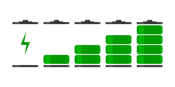 Illustrazione Del Carico Della Batteria Isolata Sfondo Bianco Illustrazione Vettoriale — Vettoriale Stock