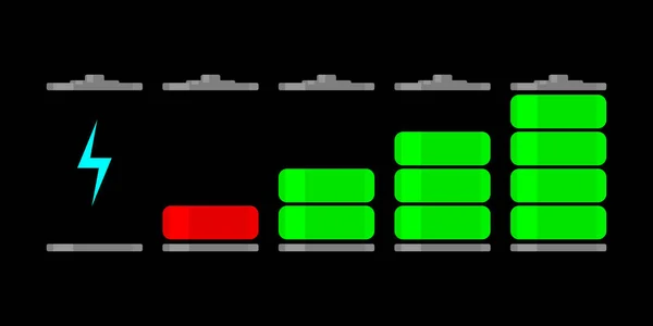 白の背景に隔離されたバッテリーの負荷図 ベクトル図 — ストックベクタ