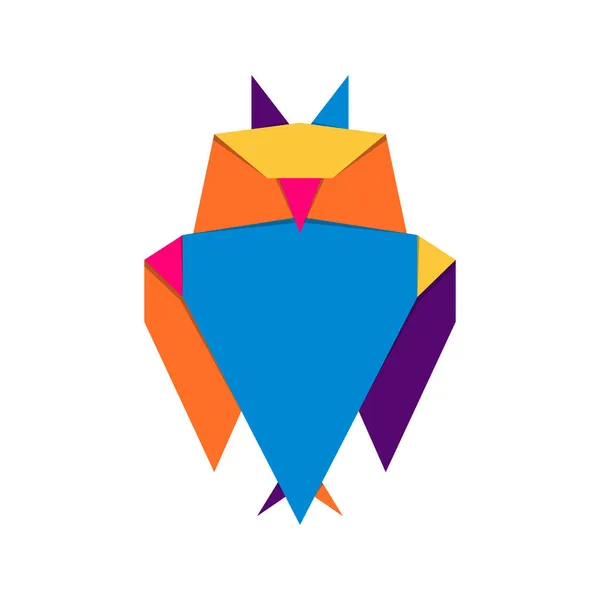 Сова Оригами Абстрактный Цветной Логотип Совы Животное Оригами Векторная Иллюстрация — стоковый вектор