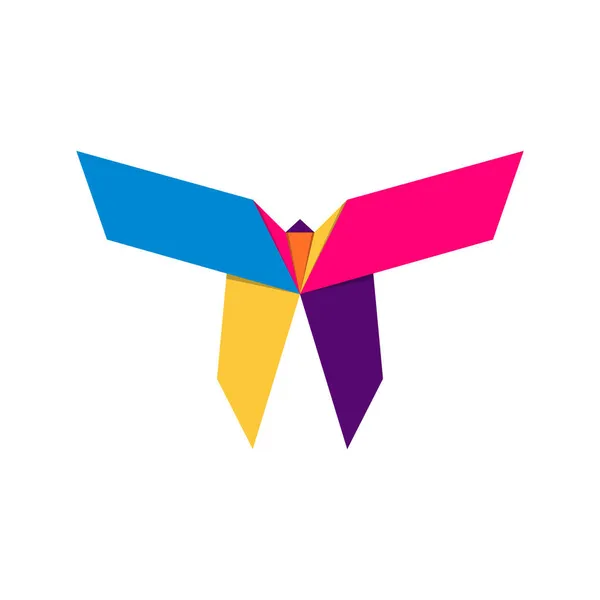 Бабочка Оригами Абстрактный Красочный Дизайн Логотипа Бабочки Животное Оригами Векторная — стоковый вектор
