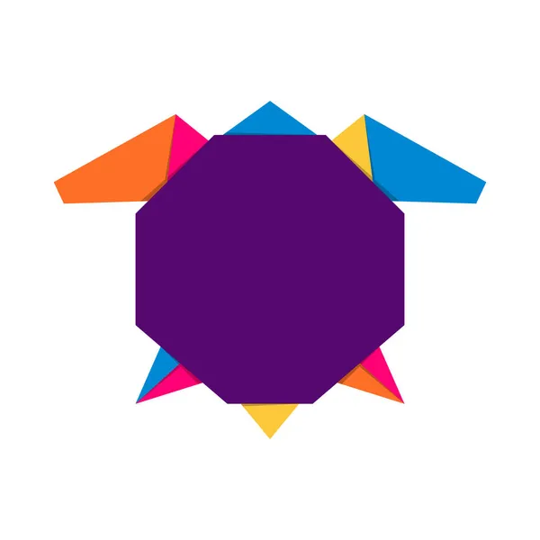 Черепашьи Оригами Абстрактный Красочный Дизайн Логотипа Черепахи Животное Оригами Векторная — стоковый вектор