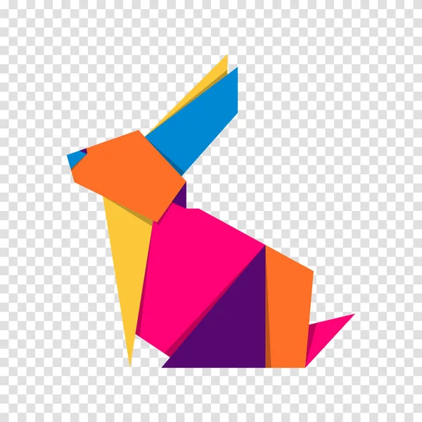 Rabbit Origami Abstract Colorful Vibrant Rabbit Logo Design Animal Origami — Stock Vector